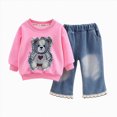 thumbnail image 1 of Toddler Baby Girl Fall Clothes 9 12 Months 2T 3T 4T 5T Shirt Long Sleeve Crewneck Sweatshirt Pants Winter Fashion Outfit 6-12 Months Hot Pink Size 1-2 Years, 1 of 5