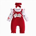 thumbnail image 1 of Toddler Baby Girl Fall Clothes Long Sleeve Sweatshirt Striped Pants Set Winter Casual Outfit Red 9-12 Months, 1 of 6