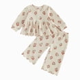thumbnail image 1 of Toddler Baby Girl Fall Clothes Print Long Sleeve Pullover Tops + Pant Sets Winter Outfits 6-12 Months 12-24 Months 2t 3t 4t 5t 6t 7t 8t 9t Children,Lightweight 3-4 Years, 1 of 5