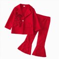 thumbnail image 1 of Toddler Baby Girl Fall Outfit Long Sleeve Letter Pullover Sweatshirt Pants Outfits 6-12 Months 12-24 Months 2t 3t 4t 5t 6t 7t 8t 9t Children Red 5-6 Years, 1 of 7