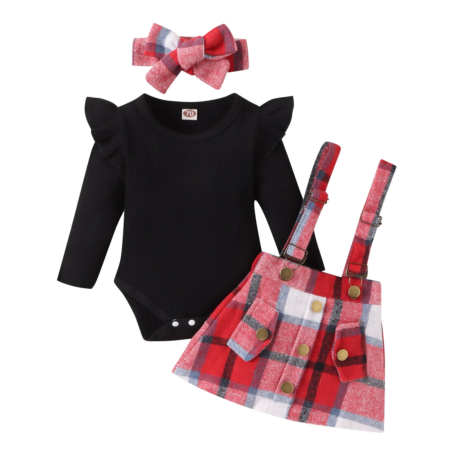 Toddler Baby Girl Fall Winter Clothes 6M 12M 18M 24M 3Y Ruffle Shoulder ...