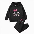 thumbnail image 1 of Toddler Baby Girl Fall Winter Clothes Crewneck Sweatshirt Long Sleeve Print Shirt and Pants Outfits 6-12 Months 12-24 Months 2t 3t 4t 5t 6t 7t 8t 9t Children Black 2-3 Years, 1 of 5