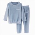 thumbnail image 1 of Toddler Baby Girl Fall Winter Clothes Outfits Letter Print Sweatshirt Pant Set Blue 2-3 Years, 1 of 4