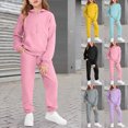 thumbnail image 1 of Toddler Baby Girl Fall Winter Clothes Set Letter Printed Long Sleeve Sweatshirt Tops + Pants Outfits 6-12 Months 12-24 Months 2t 3t 4t 5t 6t 7t 8t 9t Children(Blue,11-12 Years), 1 of 7