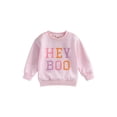 thumbnail image 1 of Toddler Baby Girl Halloween Outfit Hey Boo Sweatshirt Crewneck Pullover Sweater Long Sleeve Shirt Tops Fall Clothes, 1 of 8
