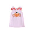 thumbnail image 1 of Toddler Baby Girl Halloween Thanksgiving Outfit Bow Sleeveless Cutest Pumpkin Turkey Dress Clothes, 1 of 8