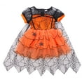 Toddler Baby Girl Halloween Witch Costume Short Sleeve Spider Tutu