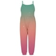 thumbnail image 1 of Toddler Baby Girl Jumpsuit One Piece Gradient Printed Sleeveless Strap Romper Harem Pant with Pockets Summer Outfit Clothes(Multicolor,1-2 Years), 1 of 5