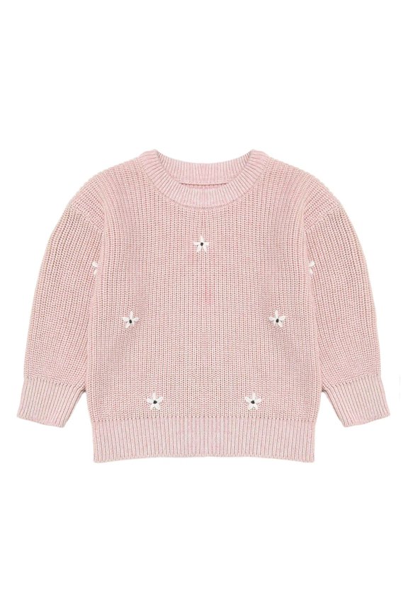 Toddler Baby Girl Knit Sweater Infant Warm Long Sleeve Flower Pullover Sweatshirt Fall Winter Clothes
