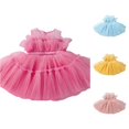 thumbnail image 1 of Toddler Baby Girl Lace Sleeveless Dress Solid Color Bow Dress Puffy Dress Suitable for Wedding Party Prom Girls Dress 12-18 Months, 1 of 4