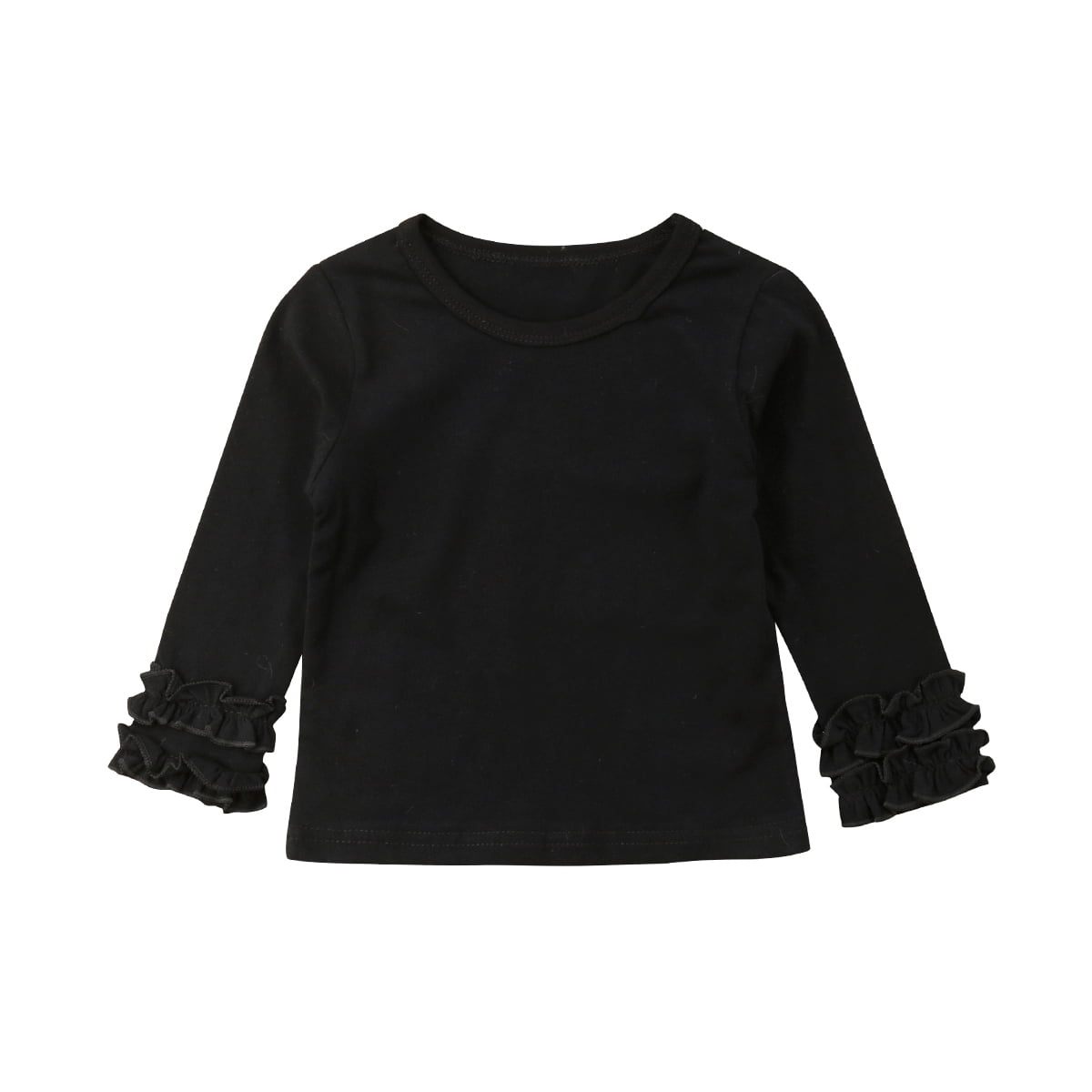 Toddler Baby Girl Long Sleeve T-shirt Crew Neck Cotton Ruffles