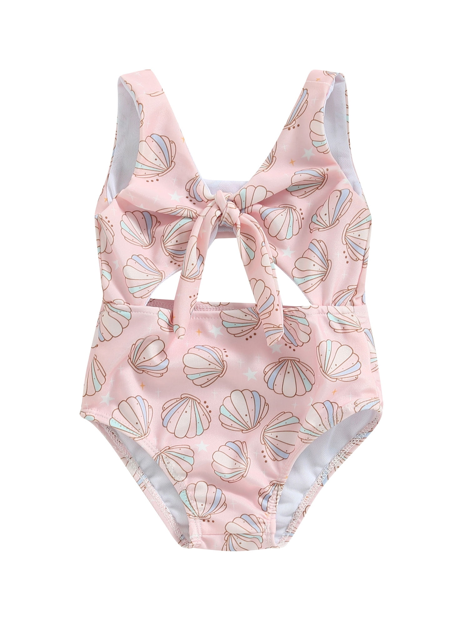 Toddler Swimsuit Kids Baby Girls Summer One-Piece Bow Print One-Piece Swimsuit