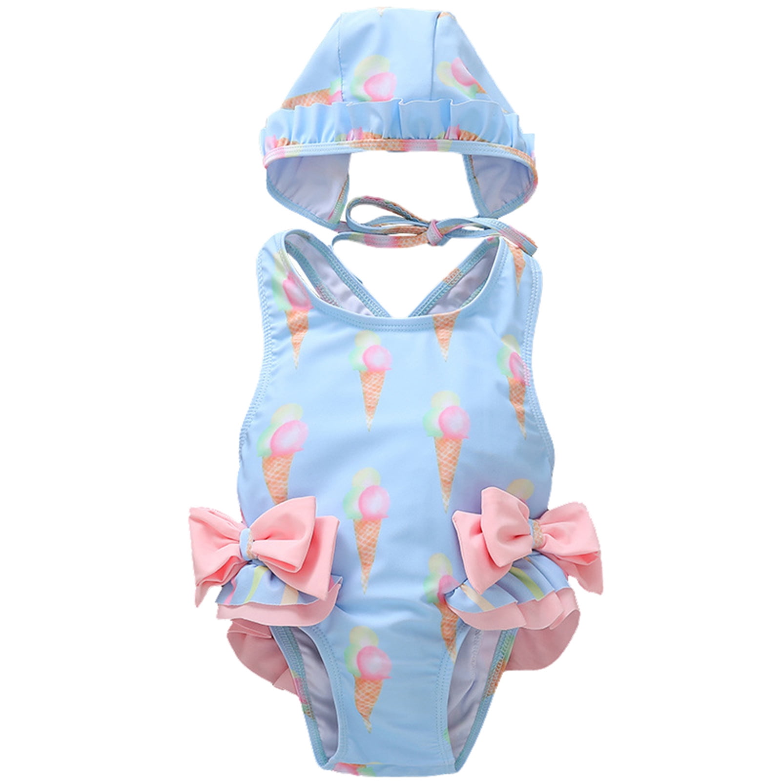 Toddler Baby Girl OnePiece Cartoon Swimsuit Sport Bikini Set Bowknot