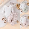 thumbnail image 1 of Toddler Baby Girl Outfit Embroidery Crewneck Long Sleeve Sweatshirt and Plaid Pants Set Fall Clothes 6-12 Months 12-24 Months 2t 3t 4t 5t 6t 7t 8t 9t Children(Light Green,3-6 Months), 1 of 7