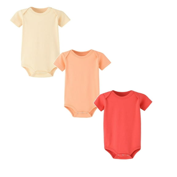 3PC Toddler Baby Girl Outfit Solid Color Newborn Summer Clothes Girl Short sleeve Newborn Clothes 18M Girl Clothing Cute Boy Girl Clothing