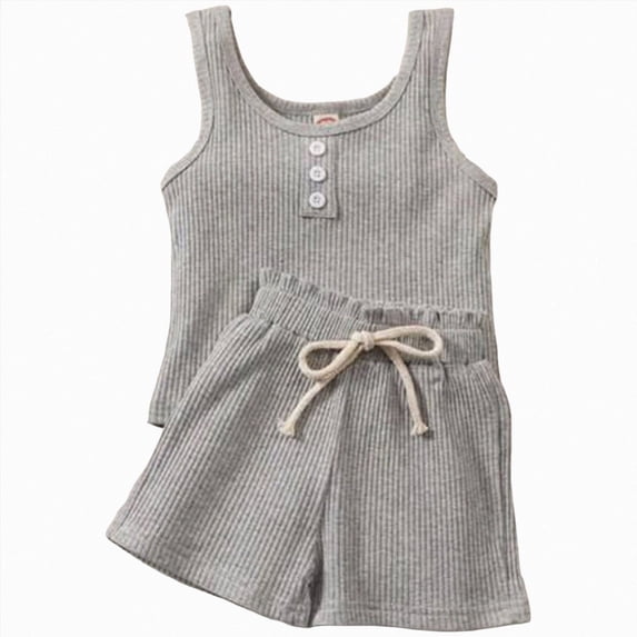 Toddler Baby Girl Outfits Solid Summer Clothes Infant Waffle Short Sleeve Shirt Tops Cute Shorts Set Kaprioy Toddler Girl Clothes 18 24 Months 2T 3T 4T 5T 6T 7T 8T