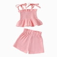 thumbnail image 1 of Toddler Baby Girl Outfits Solid Summer Clothes Sleeveless Camisole Linen Pants Set Baby Summer Outfits Kaprioy Toddler Girl Clothes 18 24 Months 2T 3T 4T, 1 of 6