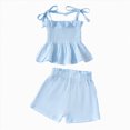 thumbnail image 1 of Toddler Baby Girl Outfits Solid Summer Clothes Sleeveless Camisole Linen Pants Set Baby Summer Outfits Kaprioy Toddler Girl Clothes 6 9 12 18 24 Months 2T 3T 4T 5T, 1 of 5