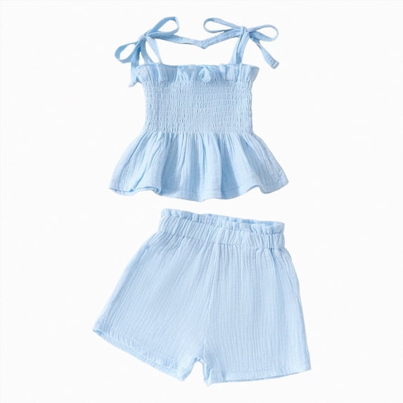 Toddler Baby Girl Outfits Solid Summer Clothes Sleeveless Camisole Linen Pants Set Baby Summer Outfits Kaprioy Toddler Girl Clothes 6 9 12 18 24 Months 2T 3T 4T 5T