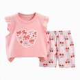 thumbnail image 1 of Toddler Baby Girl Outfits Summer Clothes Set Magic Unicorn Print Ruffle Sleeveless Top and Shorts Set Cute Pattern Printed Outfits 18-24 Months, 1 of 4