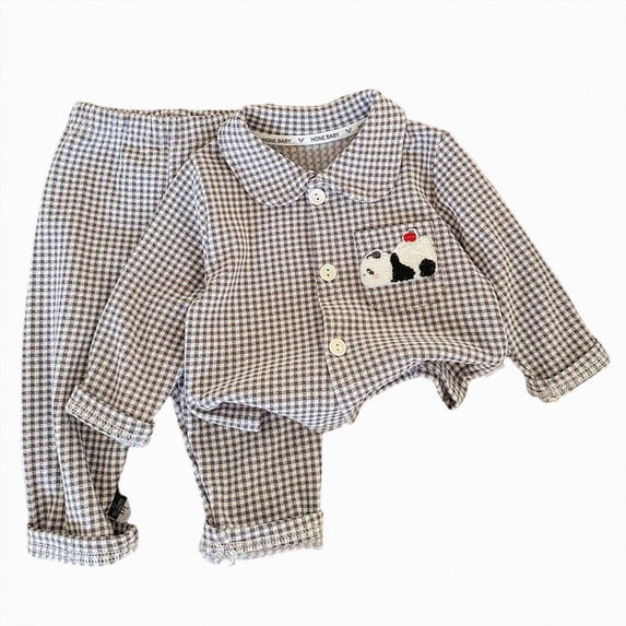 Toddler Baby Girl Pajama Set Boy Girls Long Sleeve Sleepwear 2 Piece Set Kid Cotton Loungewear 12-18 Months Boy Girl Coffee Fall Winter Tops+Pants Pajamas & Dailywear Set