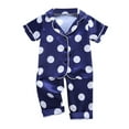 thumbnail image 1 of Toddler Baby Girl Pajamas Short Sleeve Dot Print Tops+Pants Sleepwear Outfits Pajamas for Girls Size 12-18 Months, 1 of 4
