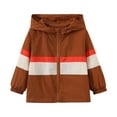 thumbnail image 1 of Toddler Baby Girl Plus Size Light Raincoat New Toddler Baby Boy Girl Fall Clothes Outerwear Zipper Hooded Jacket Lightweight Windbreaker Coat Coffee 2 Years, 1 of 9