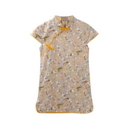 Toddler Baby Girl Qipao Dress Floral Girls Dresses Cheongsam Chinese Traditional Dress for School Party