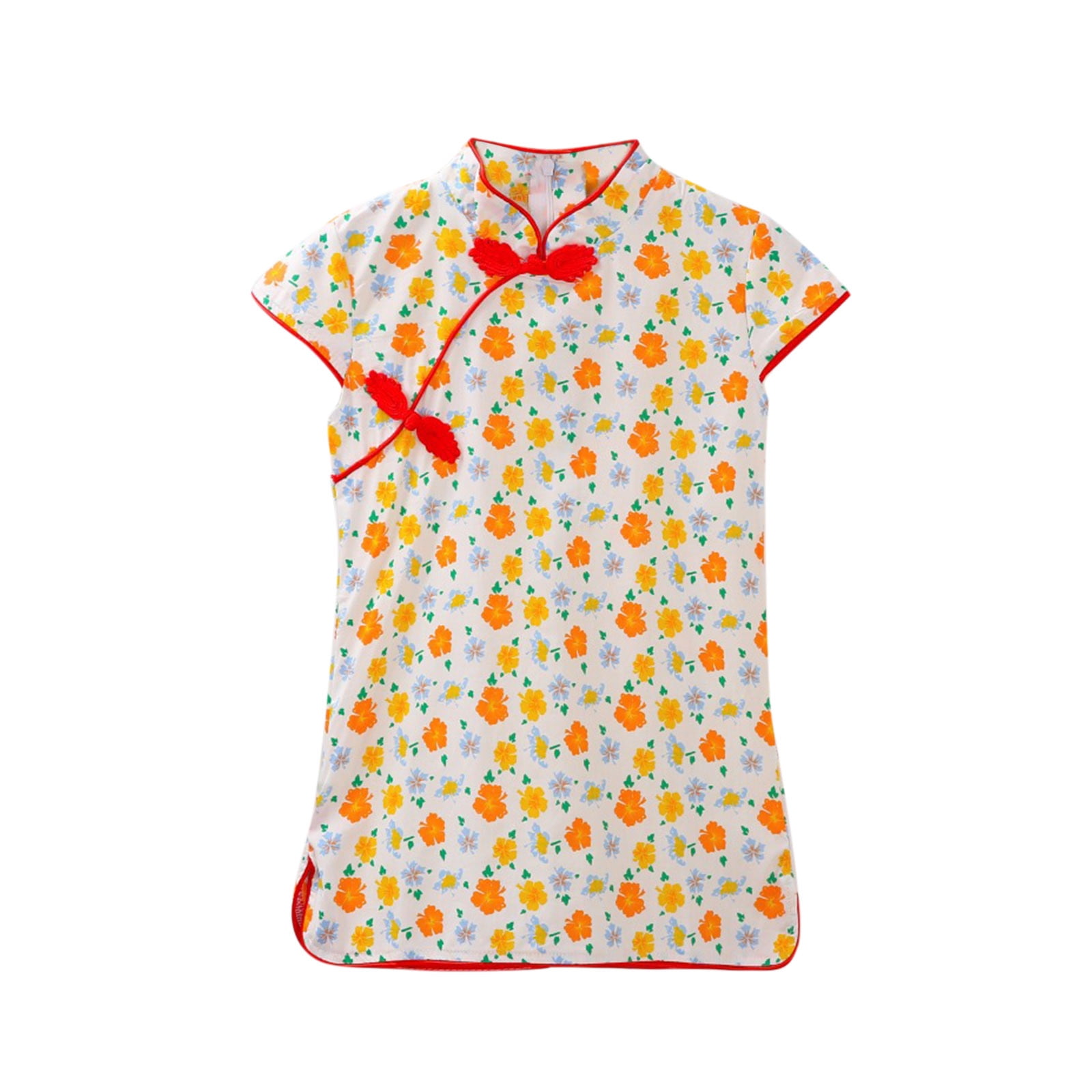 Toddler Baby Girl Qipao Dress Floral Girls Dresses Cheongsam Chinese Traditional Dress for
