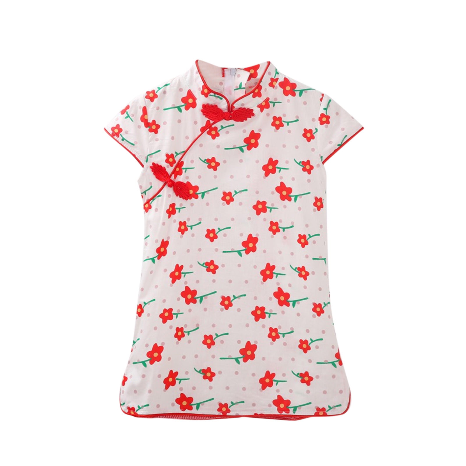 Toddler Baby Girl Qipao Dress Floral Girls Dresses Cheongsam Chinese Traditional Dress for
