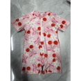 thumbnail image 1 of Toddler Baby Girl Rash Guard Swimsuit 0 6 12 18 24 Months 2T 3T Cherry/Bow Print Zipper Short Sleeve Zip Up Bathing Suit, 1 of 2