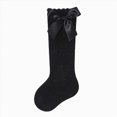 thumbnail image 1 of Toddler Baby Girl Ruffle Socks Frilly Turn-Cuff Crew Socks Solid Color with Cute Bow Soft Breathable Casual Dress Socks 0-12 Months 1T 2T 3T 4T 5T Kids, 1 of 8