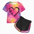 thumbnail image 1 of Toddler Baby Girl Short Sleeve Shirt & Casual Shorts Set Summer Outfits Clothes,Breathable 6-12 Months 12-24 Months 2t 3t 4t 5t 6t 7t 8t 9t Children 5-6 Years, 1 of 5
