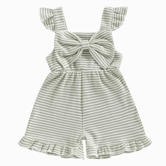 Toddler Baby Girl Sleeveless Ruffle Jumpsuit 1T 2T 3T 4T 5T 6T Summer Romper Outfits Short Ruffle Sleeve Jumpsuit