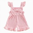 thumbnail image 1 of Toddler Baby Girl Sleeveless Ruffle Jumpsuit 1T 2T 3T 4T 5T 6T Summer Romper Outfits Short Ruffle Sleeve Jumpsuit, 1 of 8
