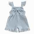 thumbnail image 1 of Toddler Baby Girl Sleeveless Ruffle Jumpsuit 1T 2T 3T 4T 5T 6T Summer Romper Outfits Short Ruffle Sleeve Jumpsuit, 1 of 8