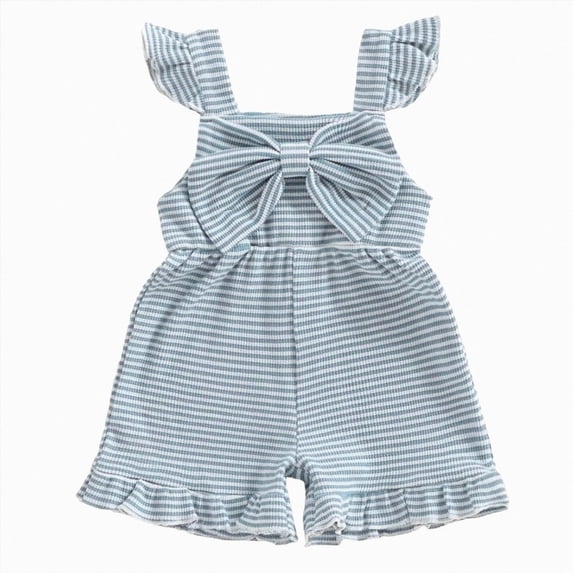 Toddler Baby Girl Sleeveless Ruffle Jumpsuit 1T 2T 3T 4T 5T 6T Summer Romper Outfits Short Ruffle Sleeve Jumpsuit