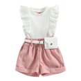 thumbnail image 1 of Toddler Baby Girl Sleeveless Tops Plaid Button Summer Shorts Set 9M 12M 18M 24M 3Y 4Y Clothes Outfits, 1 of 10