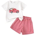 thumbnail image 1 of Toddler Baby Girl Spring Summer Clothes Short Sleeve T-Shirt Jean Shorts Kids Infant Denim Outfits Girls Summer Set 1-4 Years,18-24 Months, 1 of 9