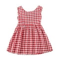 thumbnail image 1 of Toddler Baby Girl Summer Casual Plaid Bow Dress for Kids and, 1 of 4