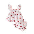 thumbnail image 1 of Toddler Baby Girl Summer Clothes Bow Floral Letter Print Short Sleeve Shirt Shorts Set Summer Outfit Girls Summer Set 0-18 Months,0-3 Months, 1 of 6