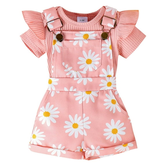 Toddler Baby Girl Summer Clothes Daddys Girl Letter Short Sleeve T Shirt Tops Newborn Rolled Shorts Outfit Set Girls Summer Set 0-18 Months,12-18 Months