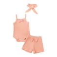 thumbnail image 1 of Toddler Baby Girl Summer Clothes Daisy Floral Print Halter Ruffle Tank Tops Shorts Outfits set Girls Summer Set 0-18 Months,0-3 Months, 1 of 8