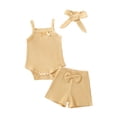 thumbnail image 1 of Toddler Baby Girl Summer Clothes Daisy Floral Print Halter Ruffle Tank Tops Shorts Outfits set Girls Summer Set 0-18 Months,6-12 Months, 1 of 8