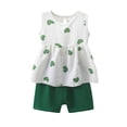 thumbnail image 1 of Toddler Baby Girl Summer Clothes Embroidery Ruffle Tank Tops Shorts 2Pcs Set Farm Goose Outfit Print Tank Tops Elastic Shorts Pants Set Cartoon Print 2PCS Set Dailywear Set 4-5 Years, 1 of 3
