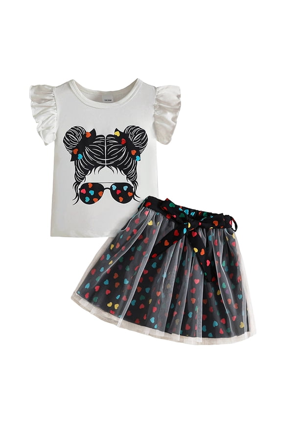 Toddler Baby Girl Summer Clothes Outfit Funny Letter T Shirt Top Short Set Infant Girl Clothes 6 12 18 months 2T 3T Girls Summer Set 1-4 Years,18-24 Months