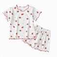 thumbnail image 1 of Toddler Baby Girl Summer Clothes Set 1T 2T 3T 4T Short Sleeved Home Clothes Cute Cartoon Pattern Pajama Set, 1 of 4