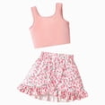 thumbnail image 1 of Toddler Baby Girl Summer Clothes Short Sleeves Print T-Shirt Elastic Waist Short Sets Baby Girls Clothes 6-12 Months 12-24 Months 2t 3t 4t 5t 6t 7t 8t 9t Children 12-18 Months, 1 of 7