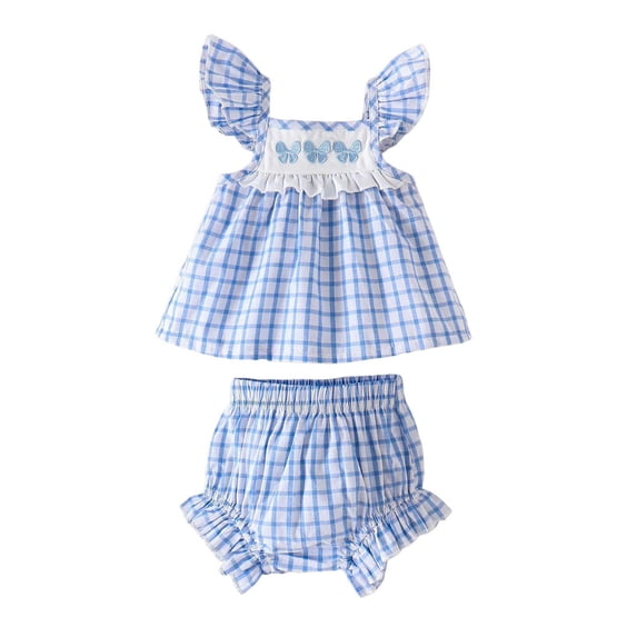 Toddler Baby Girl Summer Clothes Solid Jacquard Short Sleeves T-Shirt Tops + Shorts 3 6 9 12 18 24 Months Outfits Set Girls Summer Set 0-18 Months,12-18 Months