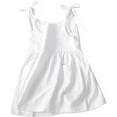 thumbnail image 1 of Toddler Baby Girl Summer Cotton Linen White Dresses Bow Straps Sleeveless with Pockets Little Girls Beach Sundress, 1 of 11